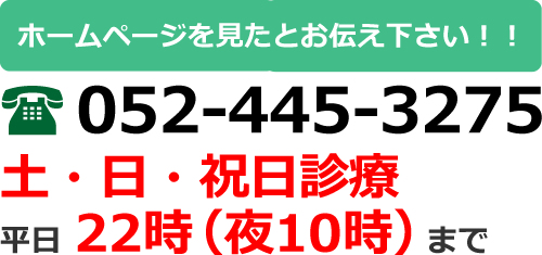 お電話でのお問い合わせはこちら　TEL.052-445-3275